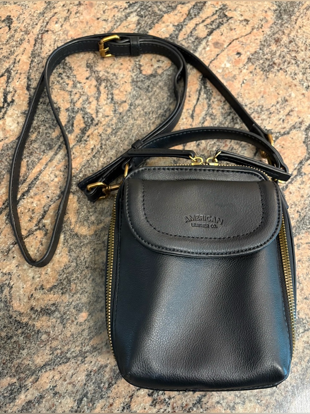 American Leather Co. Tribeca Leather Crossbody Bag Black